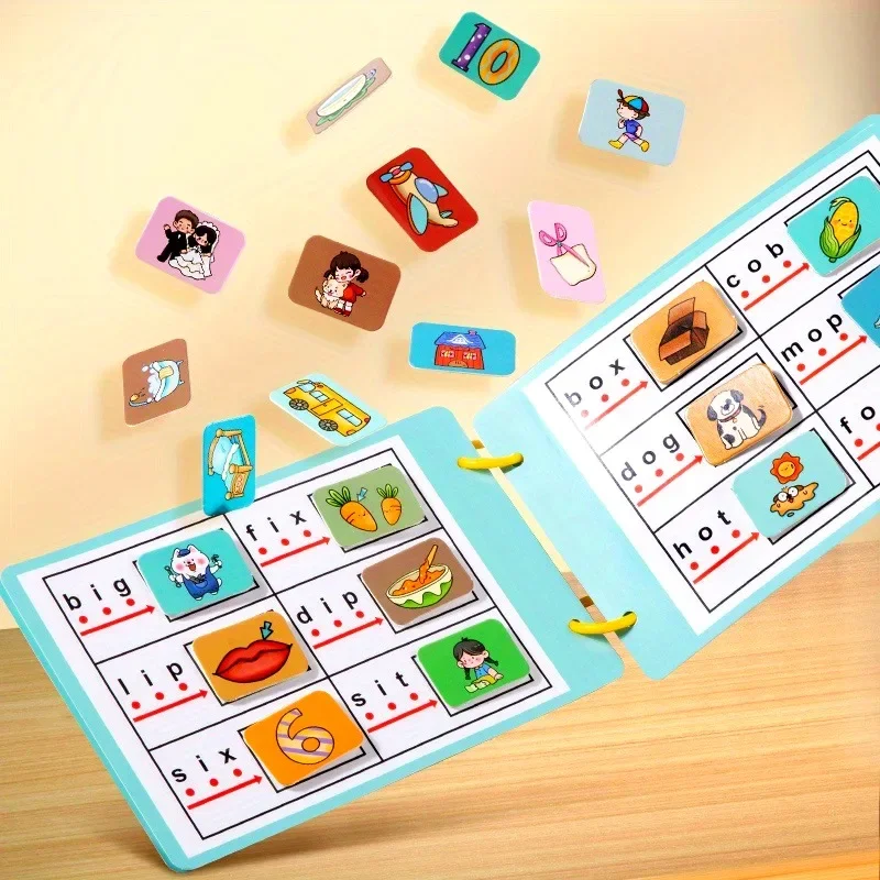 Early Learners CVC Word Building Busy Book Interactive Alphabet Puzzle Game Paper Handwriting Aid for Ages 3-6