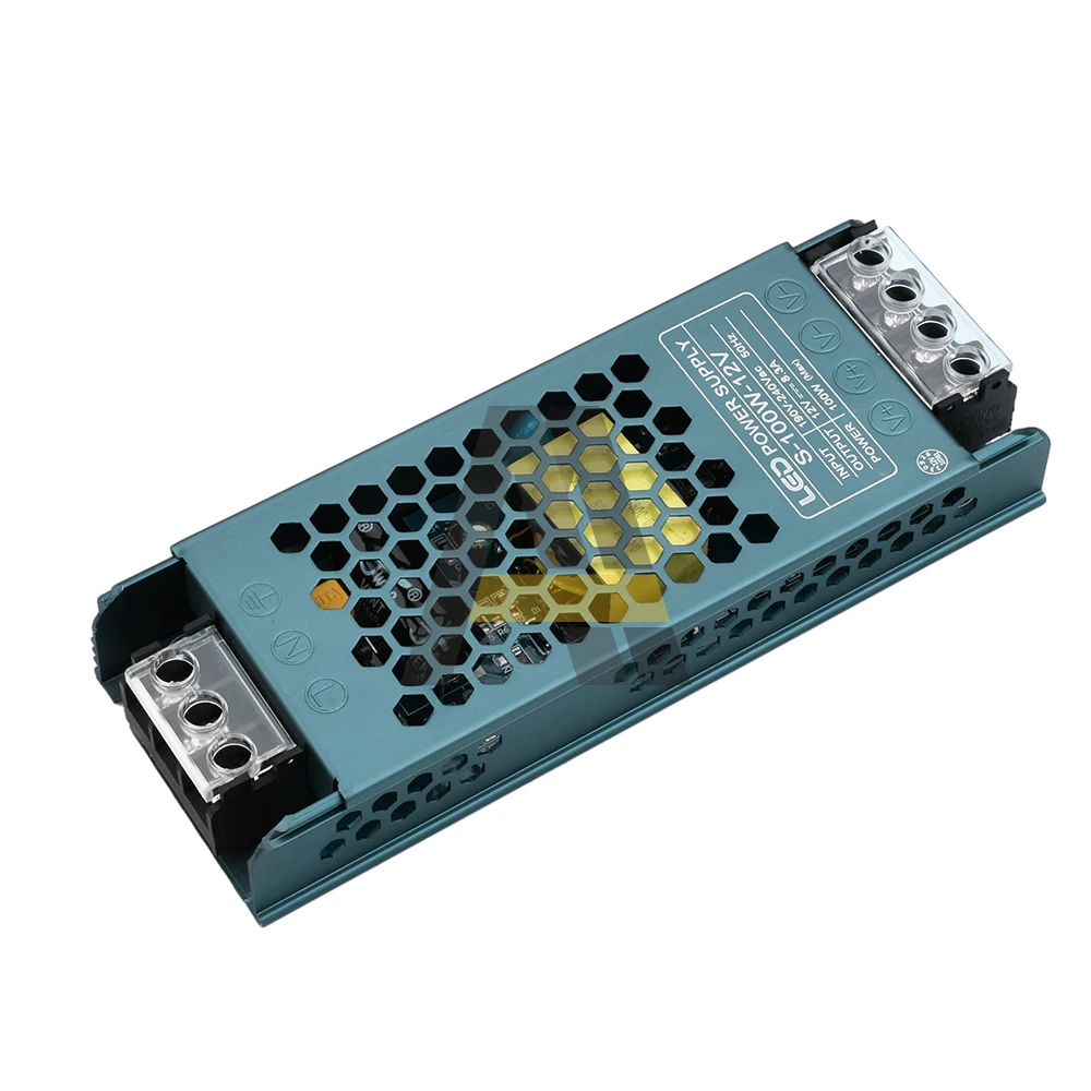 Transformadores de iluminación ultradelgados, convertidores de 220V a 12V CC, 60W, 100W, controladores LED, transformador de CA/CC para luces LED con interior para el hogar