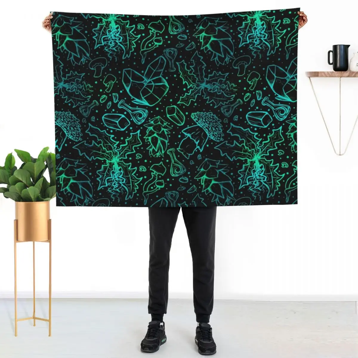 Alchemy Blackreach Version Fantasy Mage College Scrolls Elder Fantasy Online RPG Oblivion DnD Throw Blanket Hairys Blankets