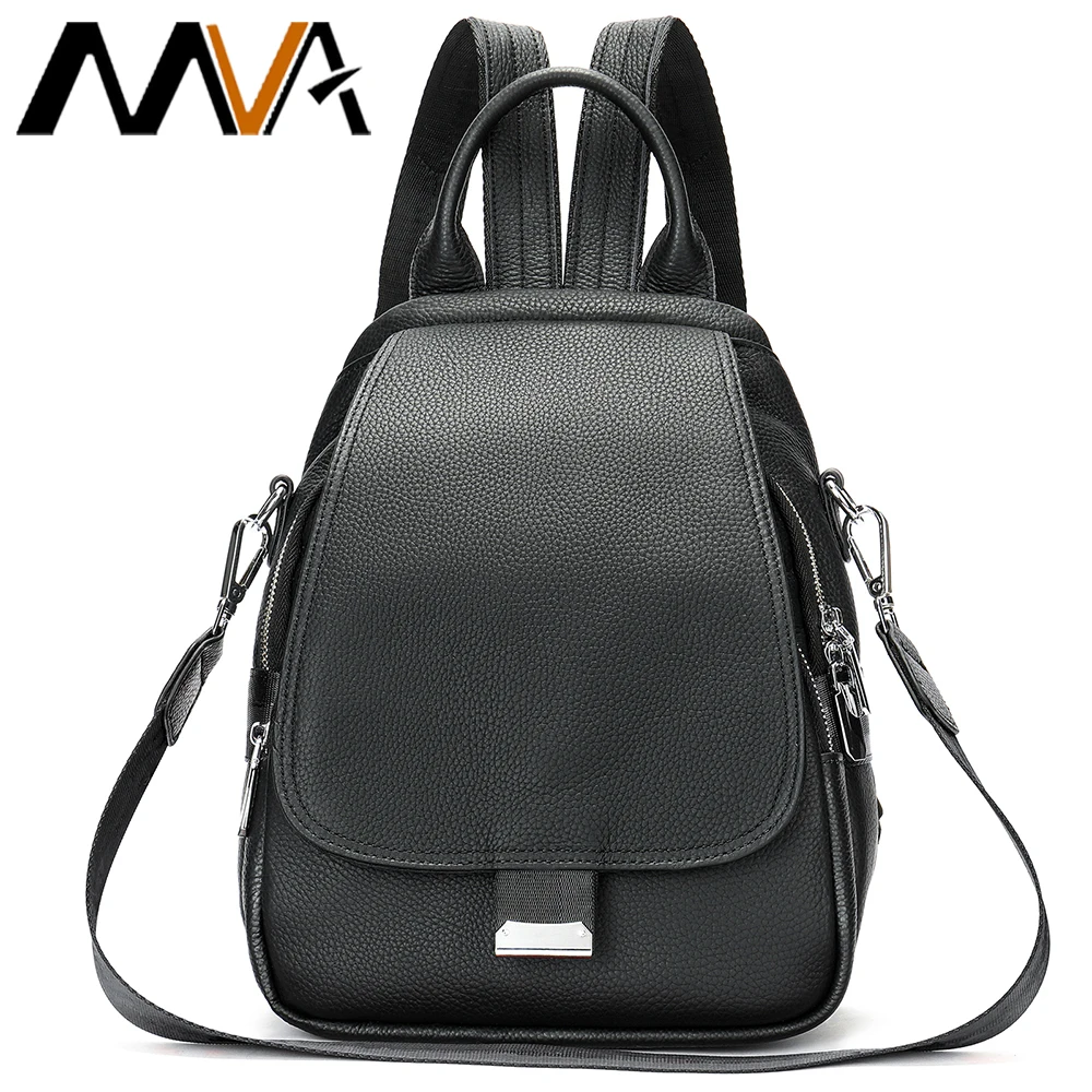 MVA Women Backpack Purse Genuine Leather Anti-theft Casual Shoulder Bag Fashion Ladies Satchel Bags Lightweight Backpacks Female