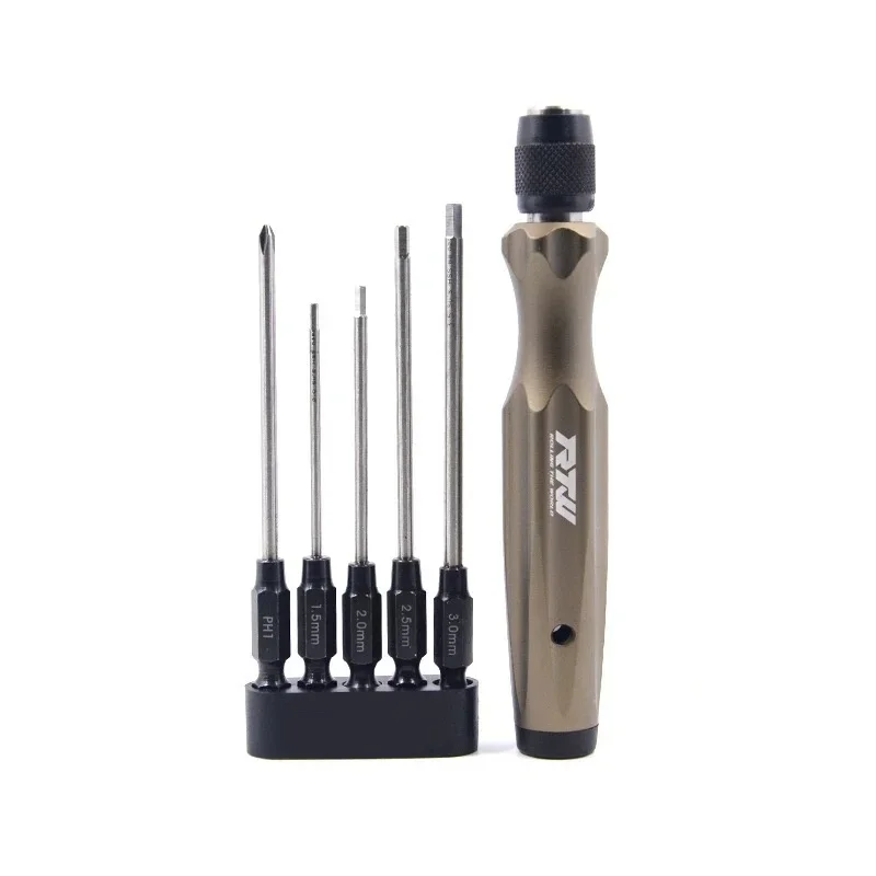 1Set RTW Hex Phillips Screwdriver 5 in 1 Tool Kit 1.5/H2.0/H2.5/H3.0mm/PH1 holder For RC FPV Model Airplane Repair Tools