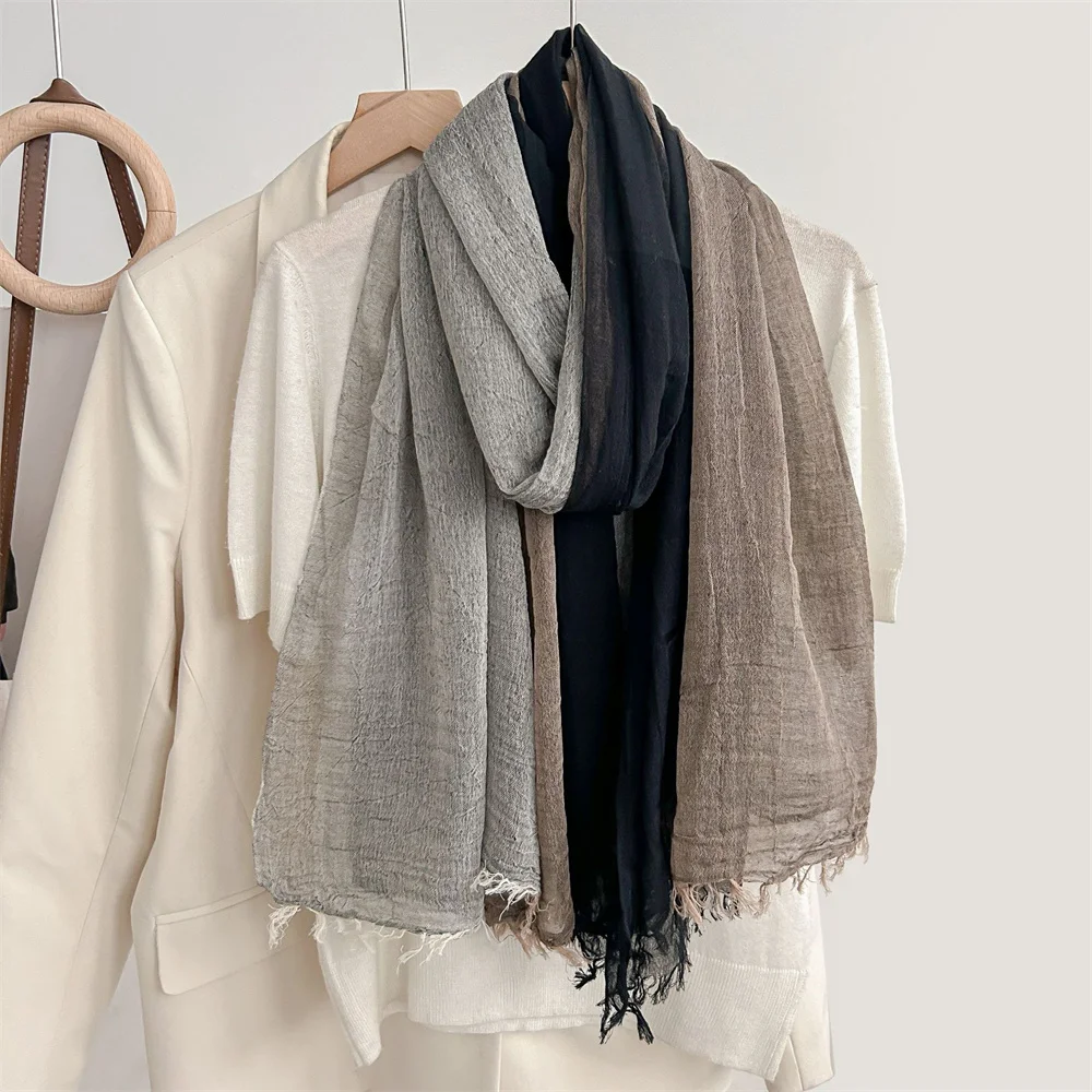 Designer Patchwork Gestreiften Schal für Männer Baumwolle Leinen Winter männer Schals Warme Halstuch Männliche Zubehör Bufandas Schals – Detail 2