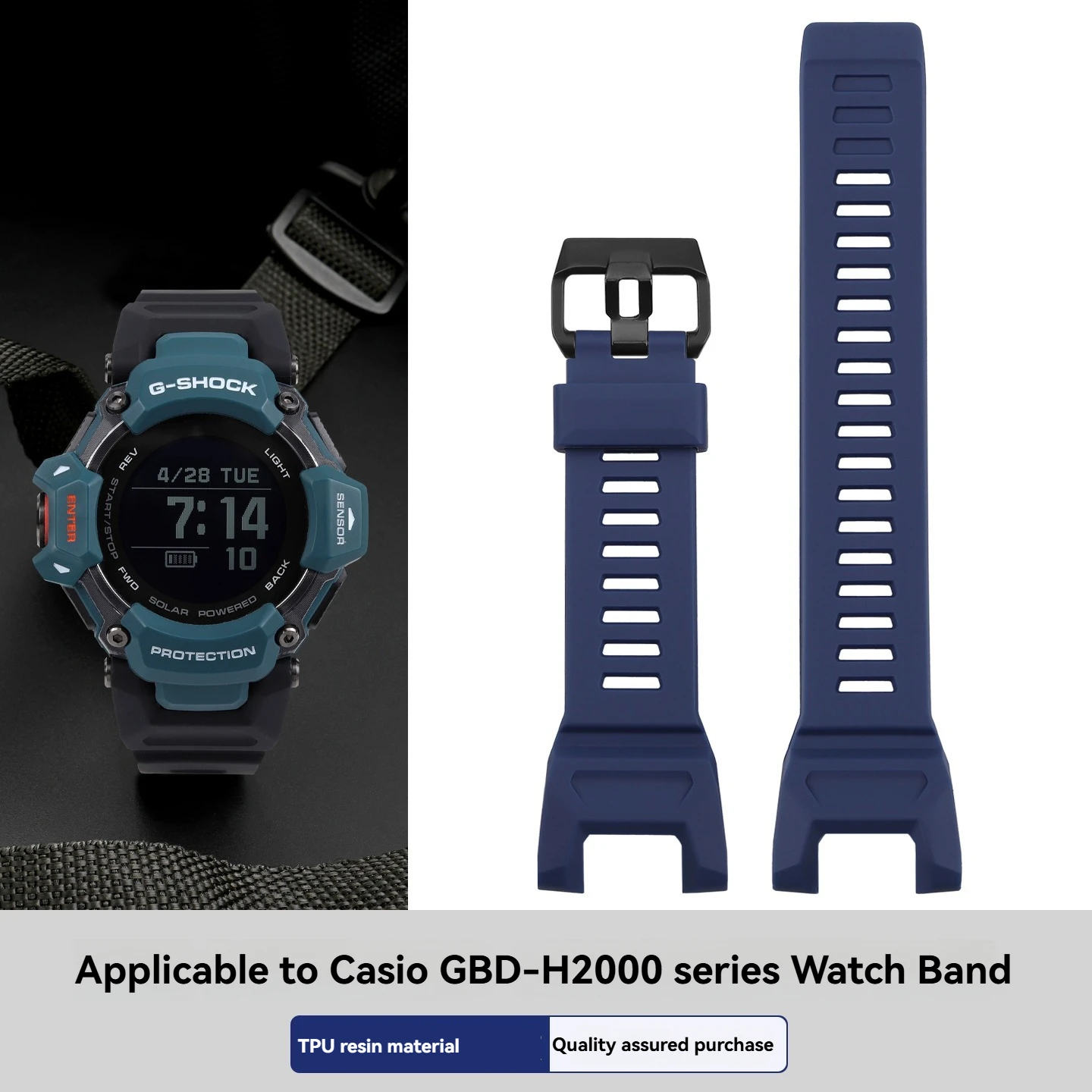 

Сменный спортивный ремешок для Casio G-Shock GBD-H2000 (модуль 3515), водонепроницаемый силиконовый ремешок из смолы