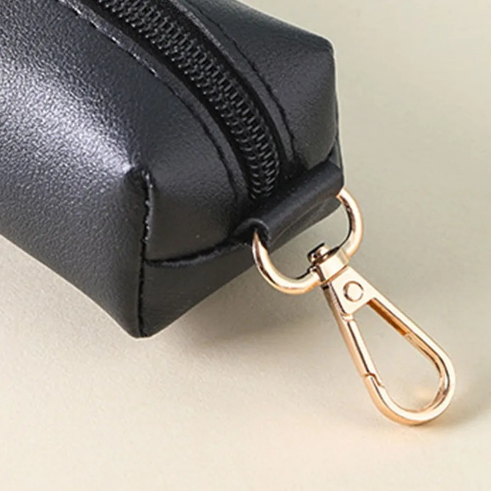Waterproof Fabric Pet Poop Bag Holder Zipper Closure Mini Size Poop Bag Carrier Solid Color Lightweight Pet Walking Pouch