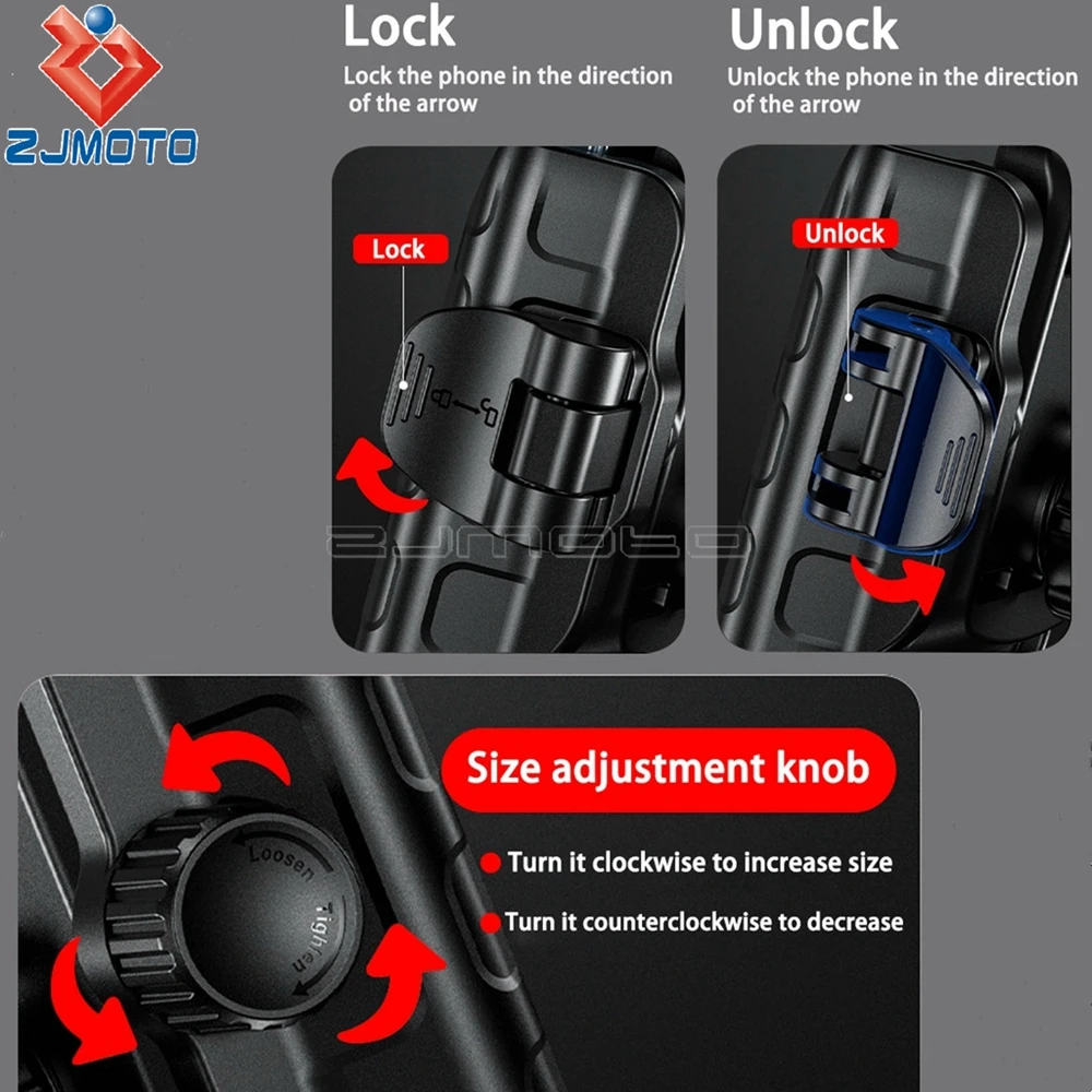 360 ° دوران حامل هاتف دراجة نارية امتصاص الصدمات حامل هاتف المحمول ل هارلي CVO الطريق الإنزلاق ST FLTRXST FLTRK FLTRX 15-23 #4