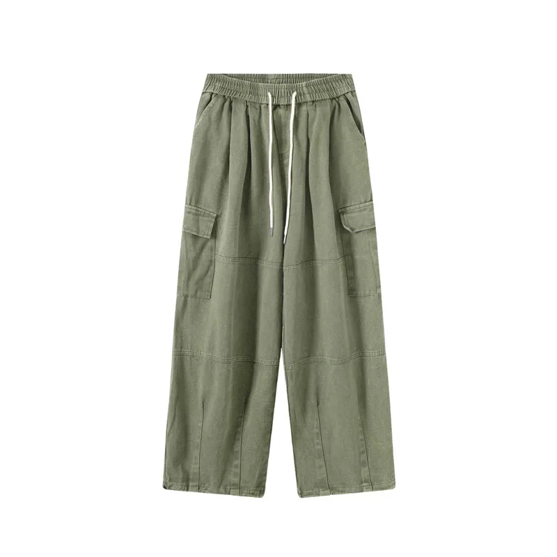 

Unisex Cargo Pants Japanese Streetwear Washed Distress Vintage Baggy Pants Hip Hop Fashion Full Length Wide Leg Casual Trousers