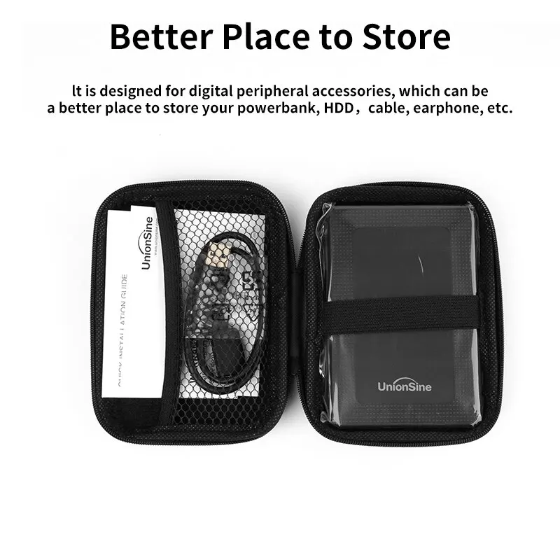 UnionSine Hard Disk Case Portable HDD Protection Bag for External 2.5 Inch Hard Drive/Earphone/U Disk Hard Disk Drive Case