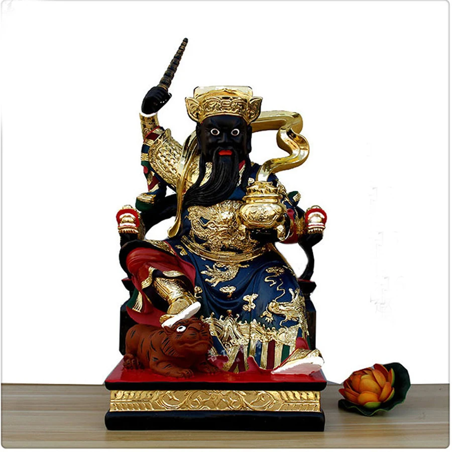38cm large Taoist Buddhism HOME Shrine efficacious protection Southeast Asia Gold plating CAI SHEN ZHAO GONG MING God statue
