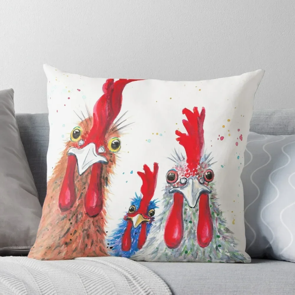 Chicken Ladies, Hen, Chicken, Rooster, Bird Throw Pillow Sofas Covers Pillowcases Cushion Covers Sofa pillow cover luxury Pillow