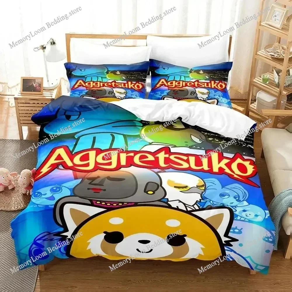 

Aggretsuko Modern Bedding Set Single-Twin-Full-Queen-King Size Adult Kid Bedroom Breathable Duvet Cover 3D Print Vibrant Anime