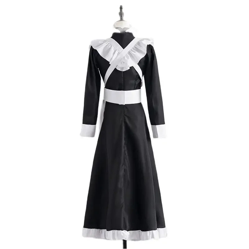 Robe Lolita Anime Japonaise pour Femme, Adolescente, Cosplay, Halloween, Blanc, Noir, Volants, Convient aux Hommes