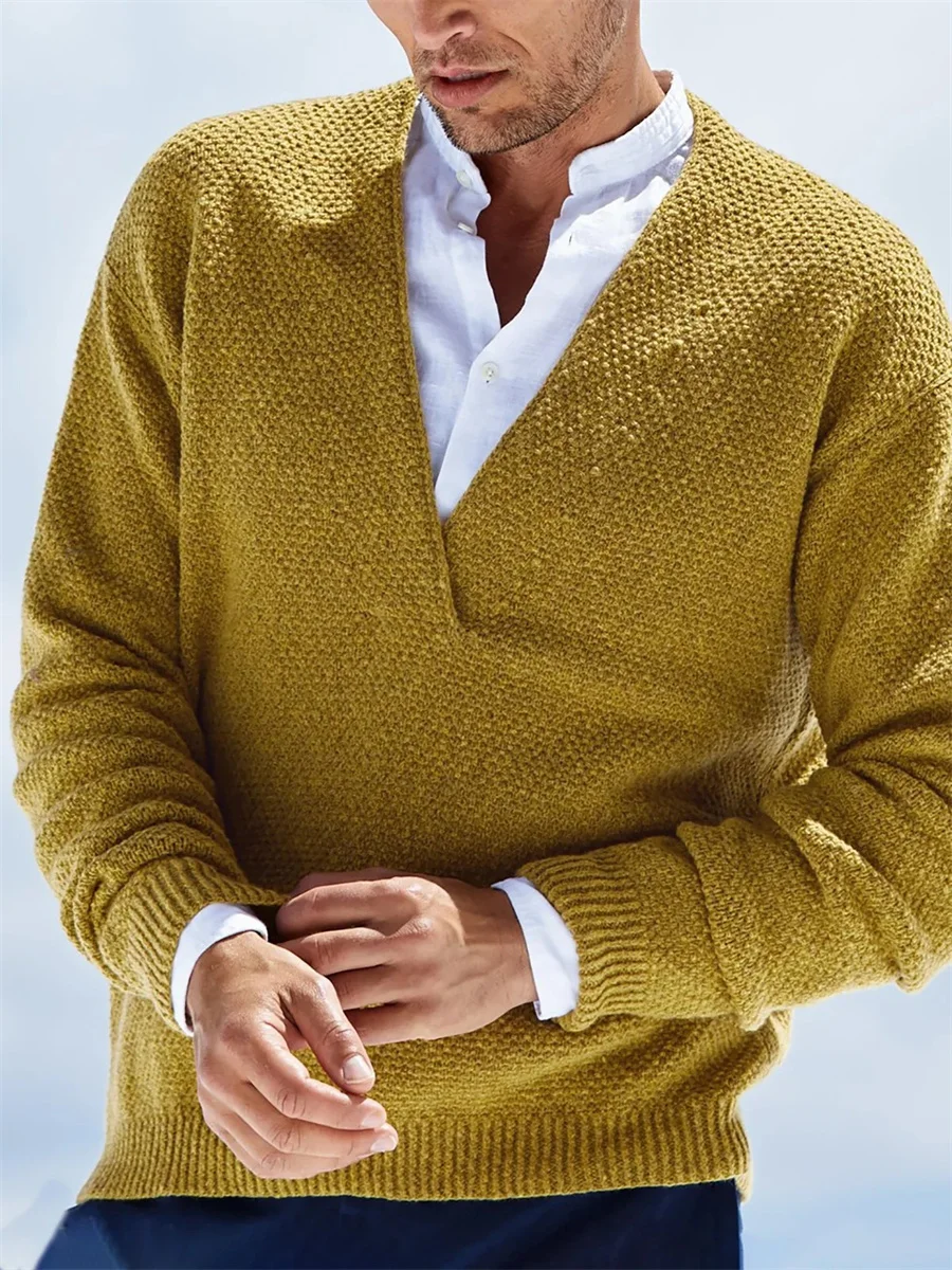 Autumn Winter Men Sweaters Kni - огляд і ціна Yellow Winter Clothing