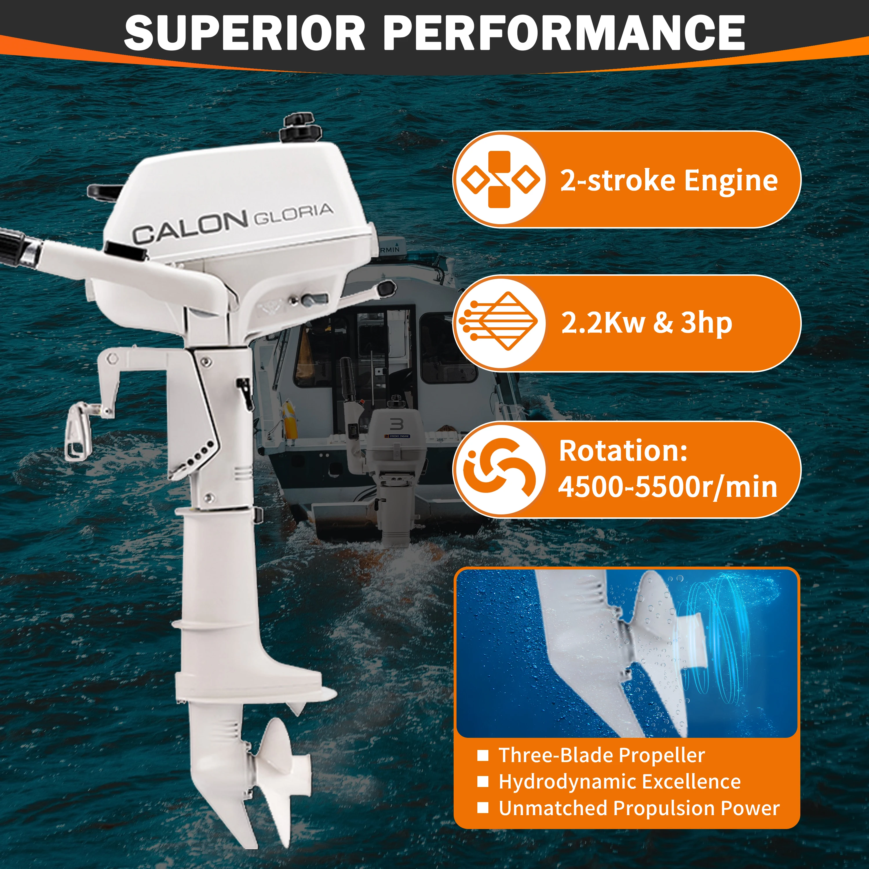 Silnik zaburtowy Calon 2-suwow – Fishing Boat Outboard Motor recenzja i cena