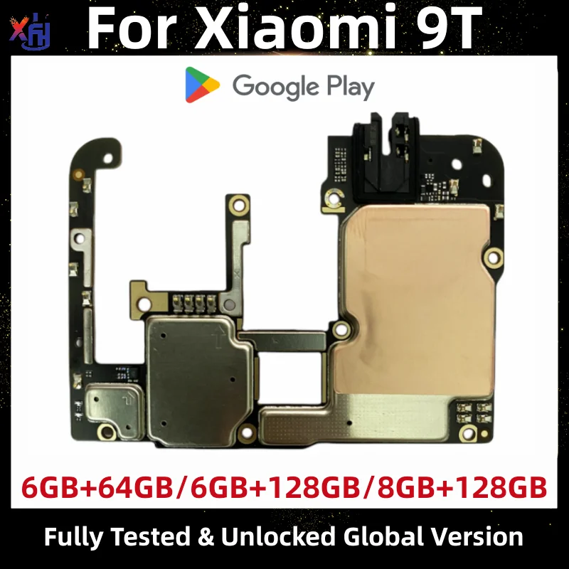 Original Unlocked Motherboard for Xiaomi Mi 9T, Mainboards for Redmi K20, Main Circuits Board with Google, 64 GB, 128 GB, 256GB