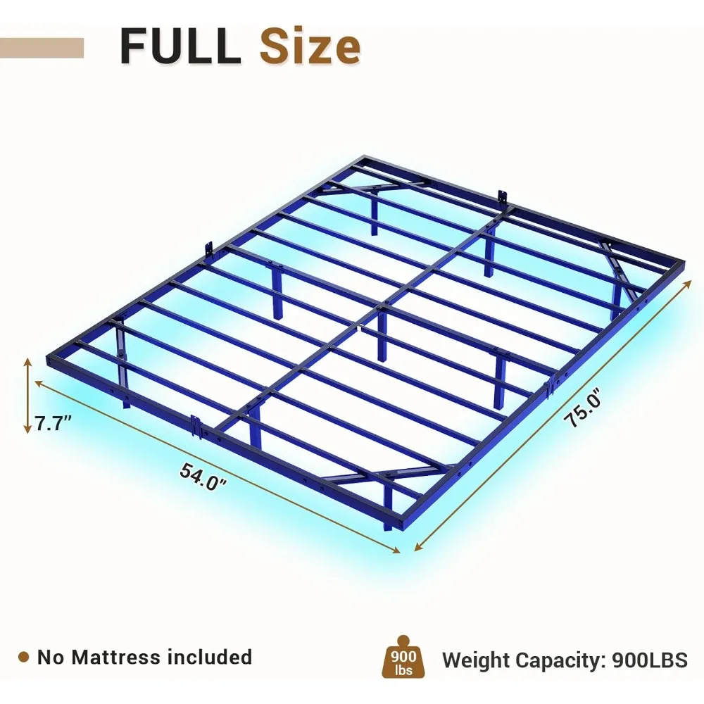 Bed Bases & Frames No Box Spring Needed Floating Bed Frame Full Size With LED Lights Easy to Assemble (Full) Bedroom Furniture