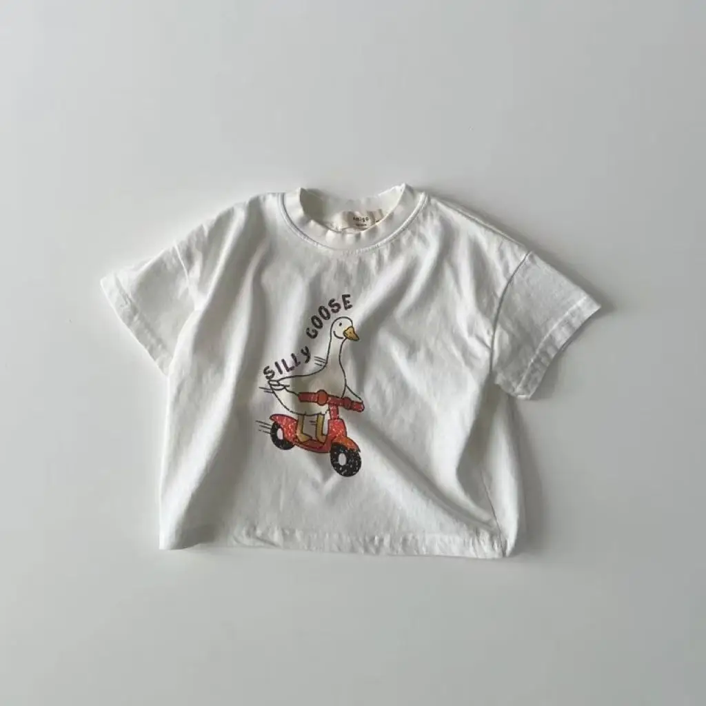 2026 Summer New Baby Short Sleeve T Shirts Infant Cute Cartoon Print T Shirts For Boy Girl Cotton Tee Children Casual Tops