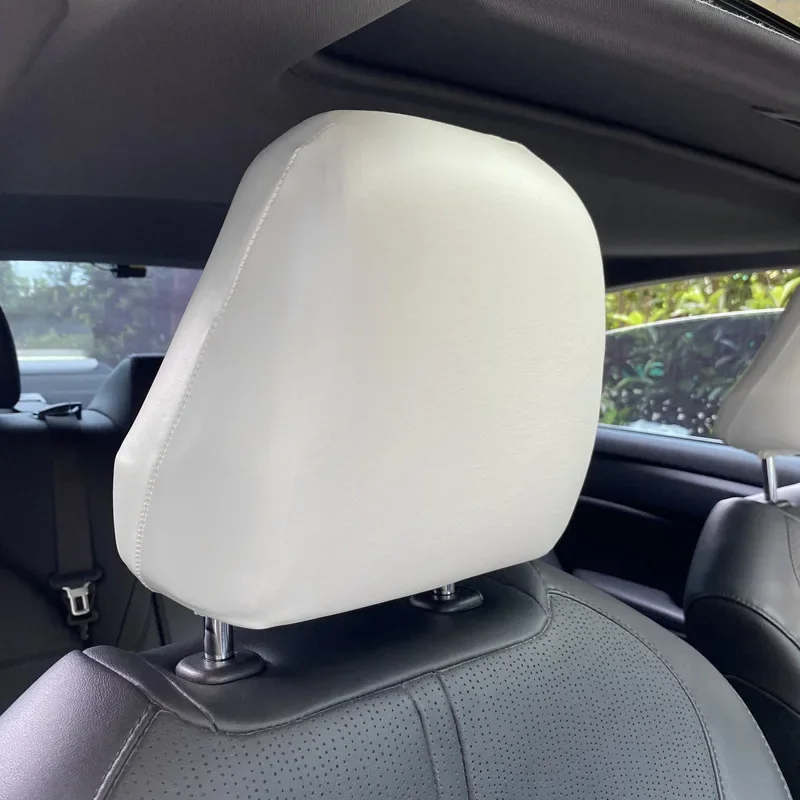 Universal Waterproof Pu Elastic Leather Car Headrest Cover All-Inclusive and Traceless Dust Cover Car Truck Suv Auto Accessories