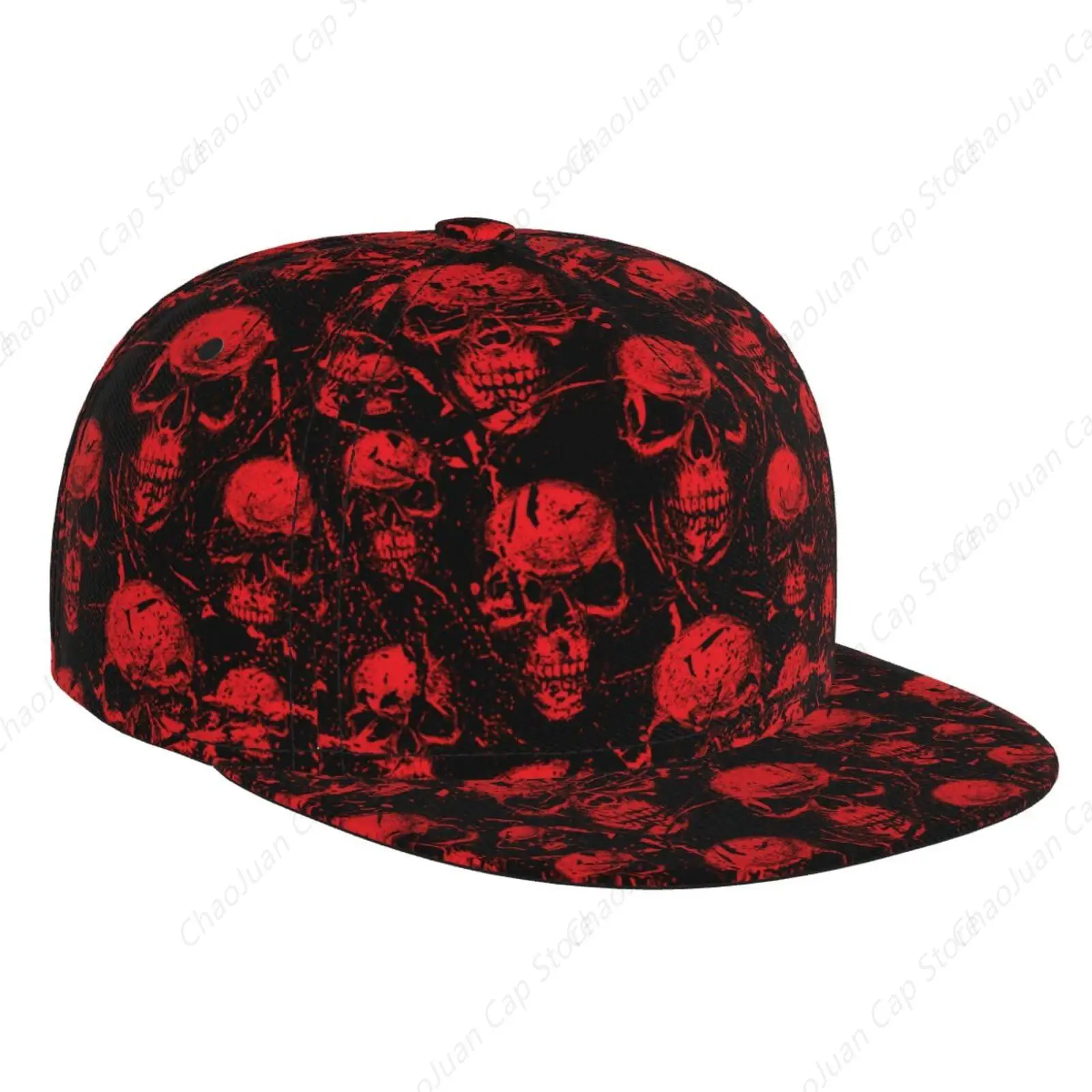 

Skulls and Blood Drips Snapback Hat for Men Women, Stylish Flat Bill Hat Baseball Caps Adjustable Flat Brim Hip Hop Trucker Hats