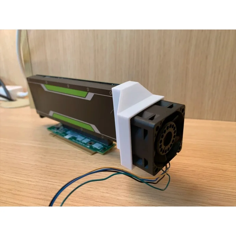 N+ New for NVIDIA  for Tesla P4 M4 T4, Complete Cooling Mod Kit with 4CM High-Speed Fan  Total length of fan with bracket: 21 CM
