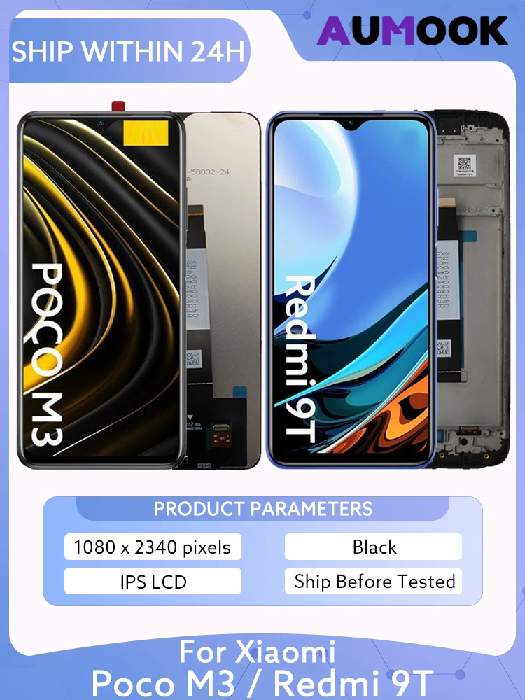 6.53 "wyświetlacz LCD dla Xiaomi Poco M3 Redmi 9T LCD ekran dotykowy Digitizer zgromadzenie z ramką M2010J19CG wymiana części naprawczych — zdjęcie produktu 7