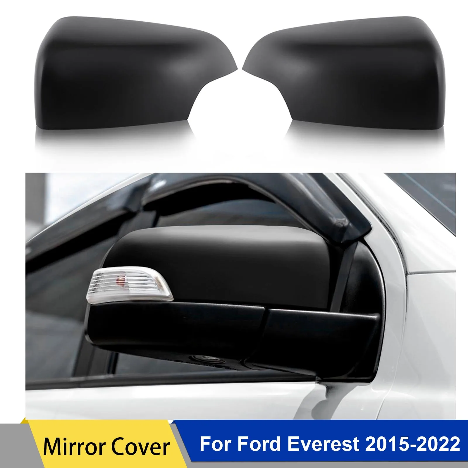 

Rear View Side Mirror Cover Matte Black For Ford Everest 2015-2022 Double Cabin Pickup Car Accessories