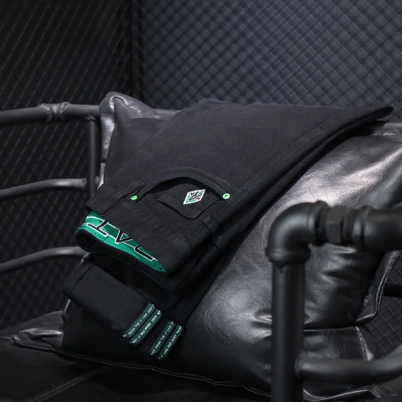 High-End Quality Men's 2024 New Black Jeans Men's Youth Large Size Simple Fashion Stretch Slim Casual Trousers