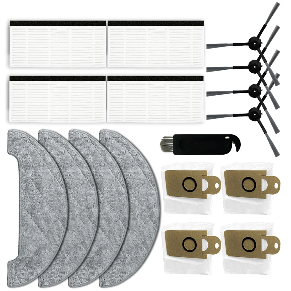 Kit de bolsas de polvo para Cecotec Conga 5290 Ultra Robot aspirador, accesorios de repuesto, filtro de cepillo lateral, mopa, paño de trapo