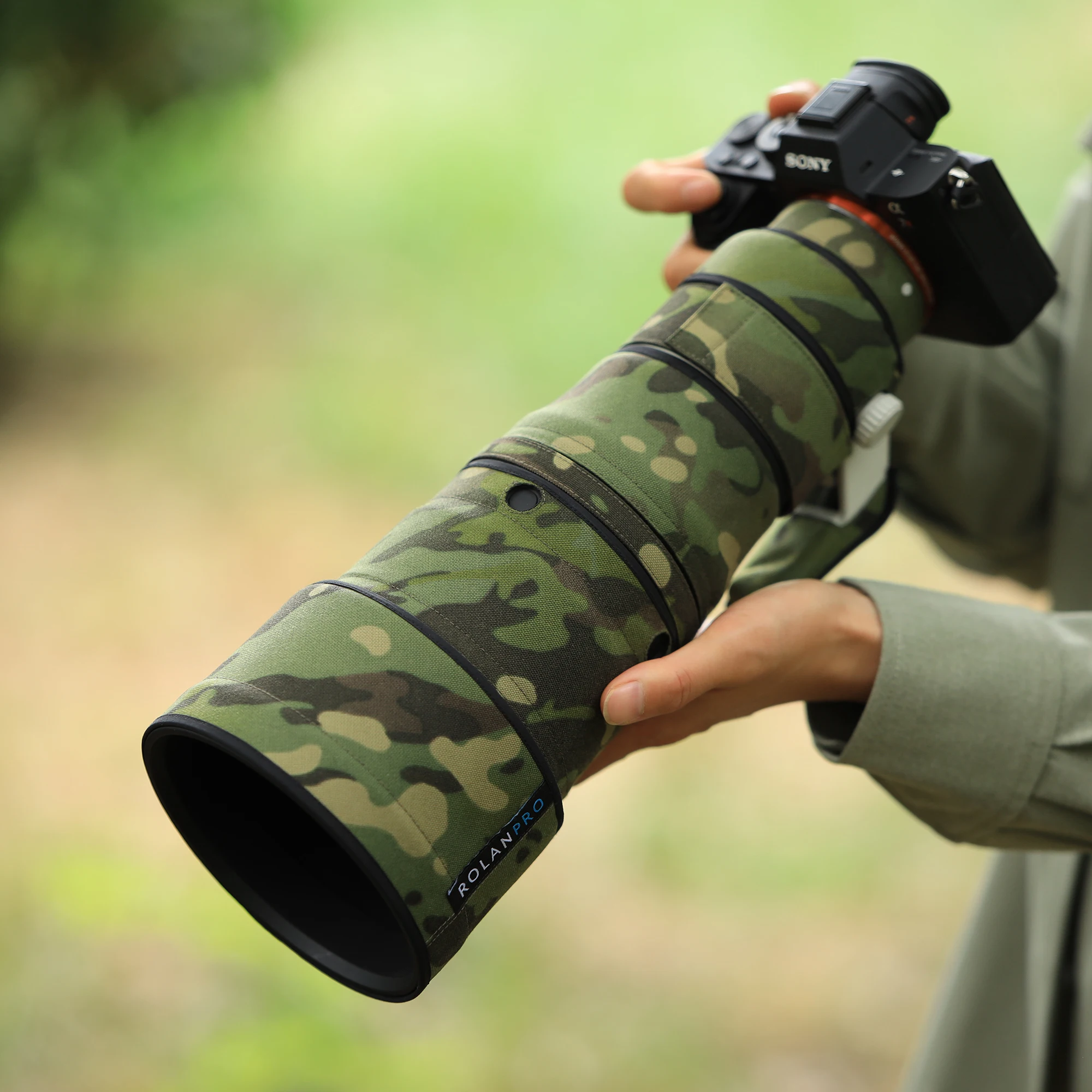 ROLANPRO Wasserdichter Objektivschutz für Sony FE 600mm F6.3 GM OSS Camo Regenschutz Schutzhülle SEL600F63GM Etui 600F6.3GM Stoff – Detail 9
