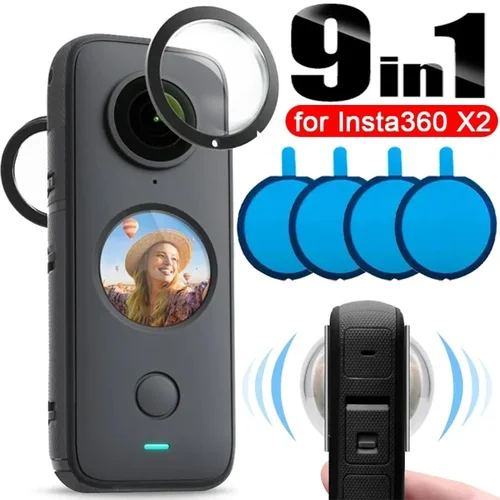 Insta 360 One X2 용 카메라 렌즈 프로텍터, 방수 스크래치 방지, 전면 후면 교체 렌즈 가드, Insta360 X2 용, 9PCs/세트  Best5