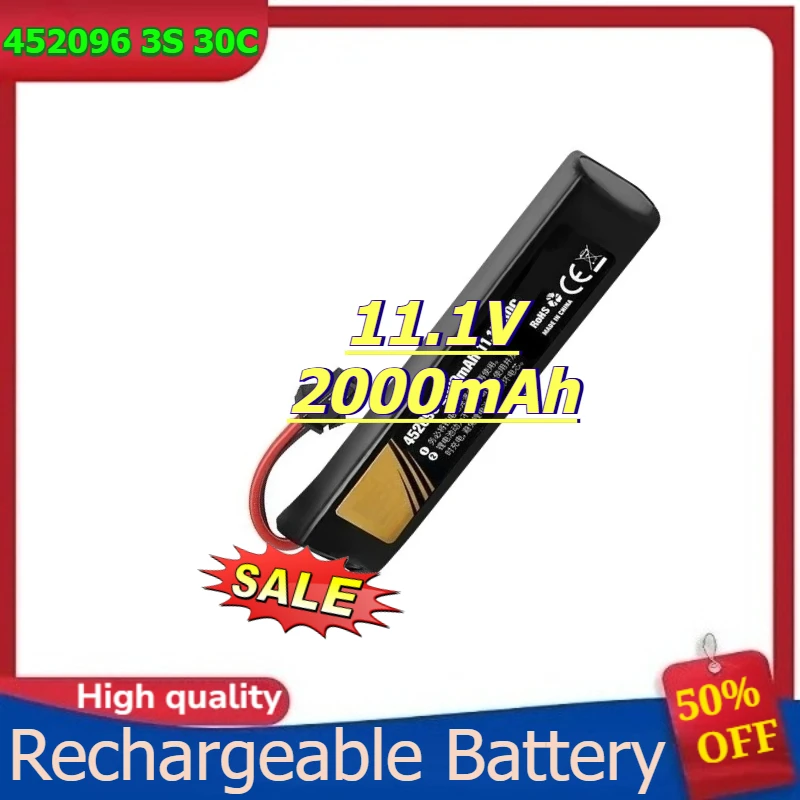 

452096 3S 30C LiPo Battery T/Tamiya/XT30/SM Plug for Airsoft BB Air Pistol Electric Toys Guns Parts 11.1V 2000mAh