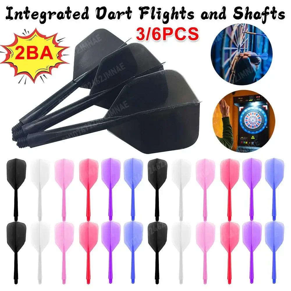 

3/6PCS Dart Flights and Shafts 2BA Screw Soft Darts Professional Transparent Leaf Darts Anti-fall & Durable Dart Accessories Kit