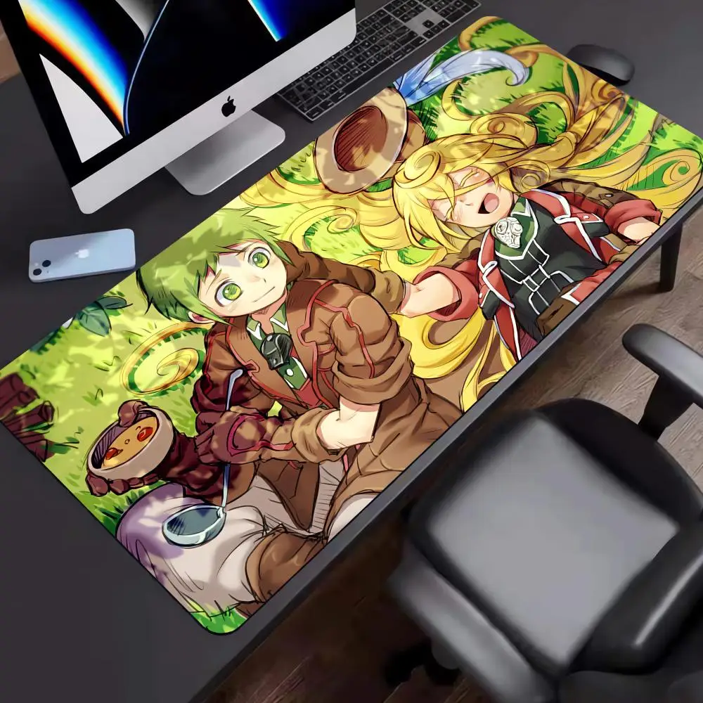 PC gamers Mouse Pad XXL 900x400mm Pink art PC Made in Abyss Gaming case Non-Slip Rubber Edge Mice Pad locking Hentai Mousemat