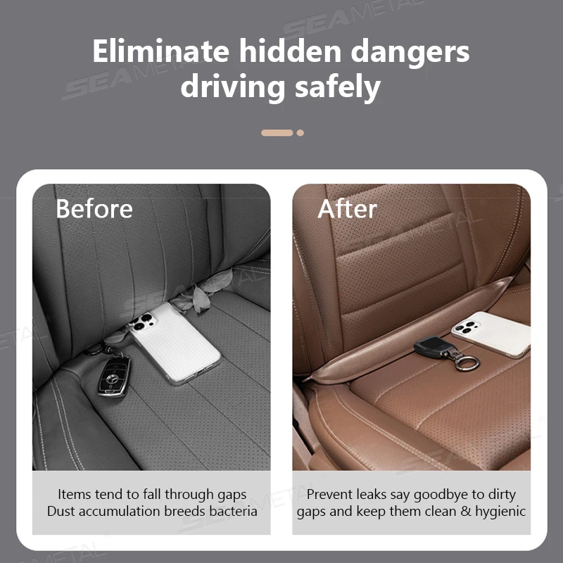 Plug-In Car Seat Gap Filler Elastic Polyurethane Seat Crevice Filling Strip Universal Seat Blocker Prevent Dropping