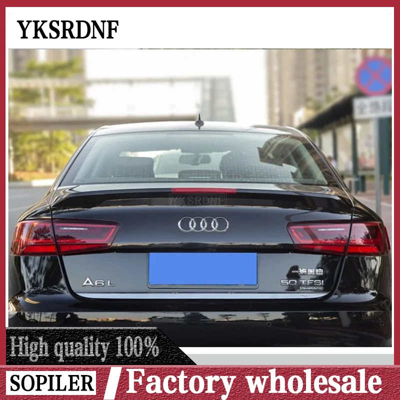 YKSRDNF For Audi A6 C7 ABS Rear Trunk Spoiler 4-door Sedan 2012 2013 2014 2015 2016 2017 Car Tail Wing Decoration 