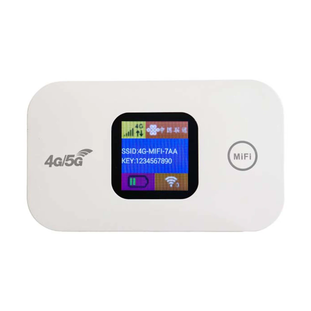 4G LTE Wireless WiFi 150Mbps Mini 4G Router Sim Card Slot Portable Network Hotspot Device 2100mAh Colorful LED Display