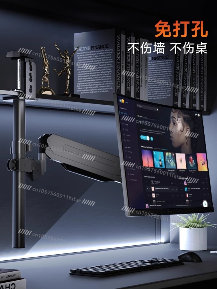 Monitor Stand Inverted Bookcase Clip-on Lifting Rotating Robotic Arm Ceiling Dormitory Pressure Suspension Height Enhancement
