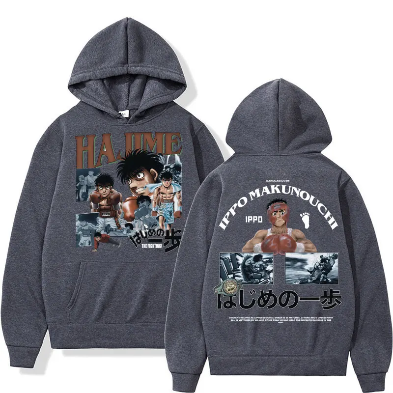 Anime Hajime No Ippo Hoodie Kamogawa Boxing Gym Makunouchi KGB Hip Hop Hoody Sweatshirt Men's Loose Fleece Casual Sportwear Male - view 6