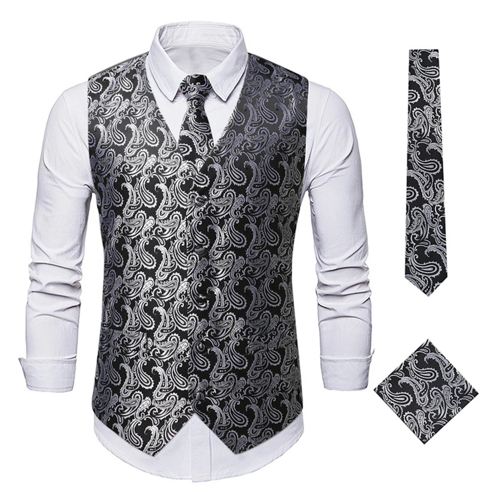 Comfortable Vacation Holiday Daily Mens Tops Mens Vest Waistcoat Button Down Wedding Casual Formal Print Purple