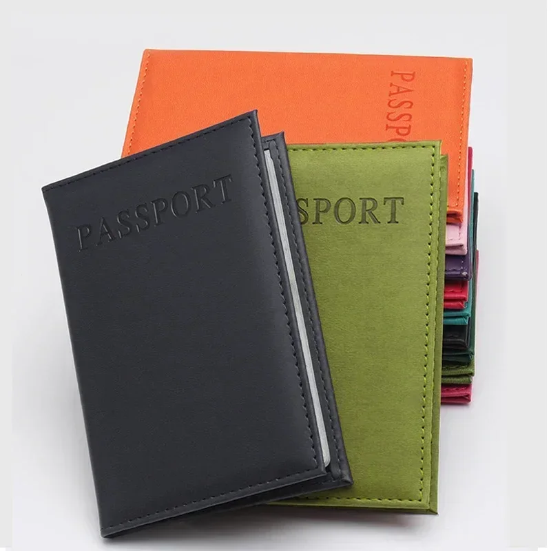 Fundas para pasaporte de cuero PU inglés de alta calidad, funda para documentos, soporte para pasaporte de viaje, tarjeta de identificación, soporte