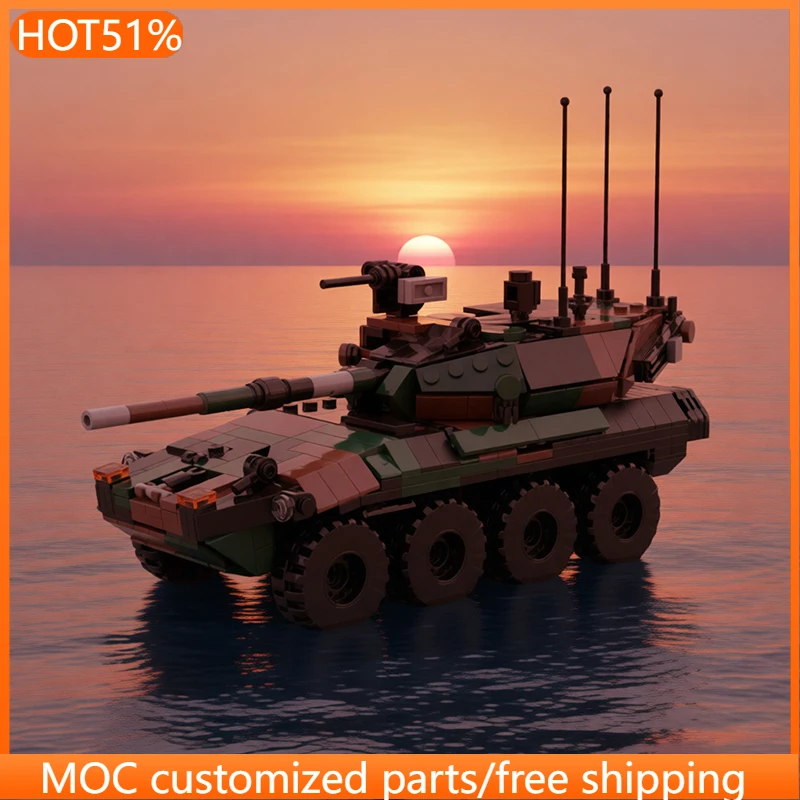 

680 деталей, модель военного танка Centauro 2, модульный конструктор MOC, креативный дизайн, простой DIY-набор, игрушка для мальчиков, рождественский подарок