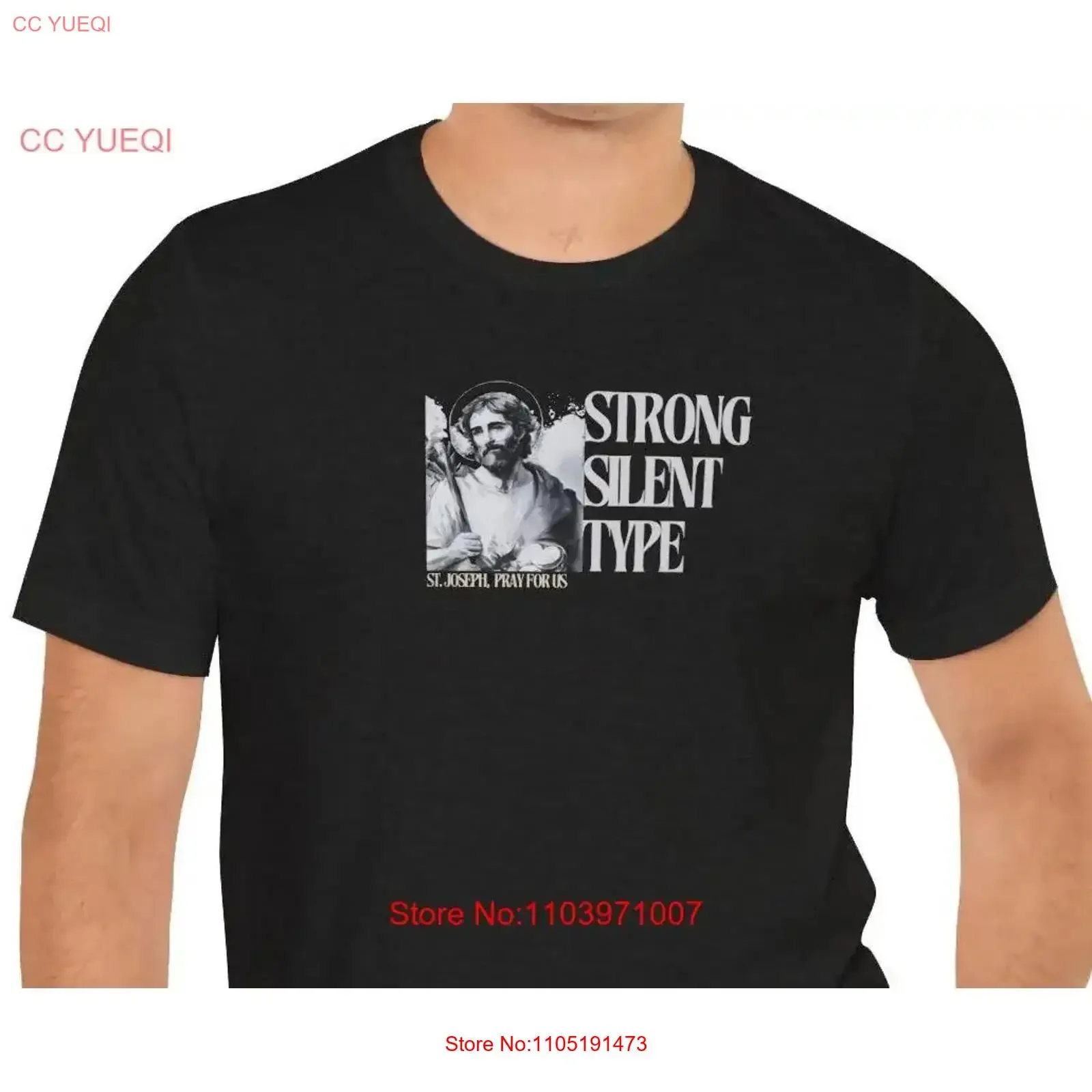 Camiseta de San José fuerte tipo silencioso católico regalo para hombres hombres sainT papá vintage lavado Casual ropa de calle cómoda moda