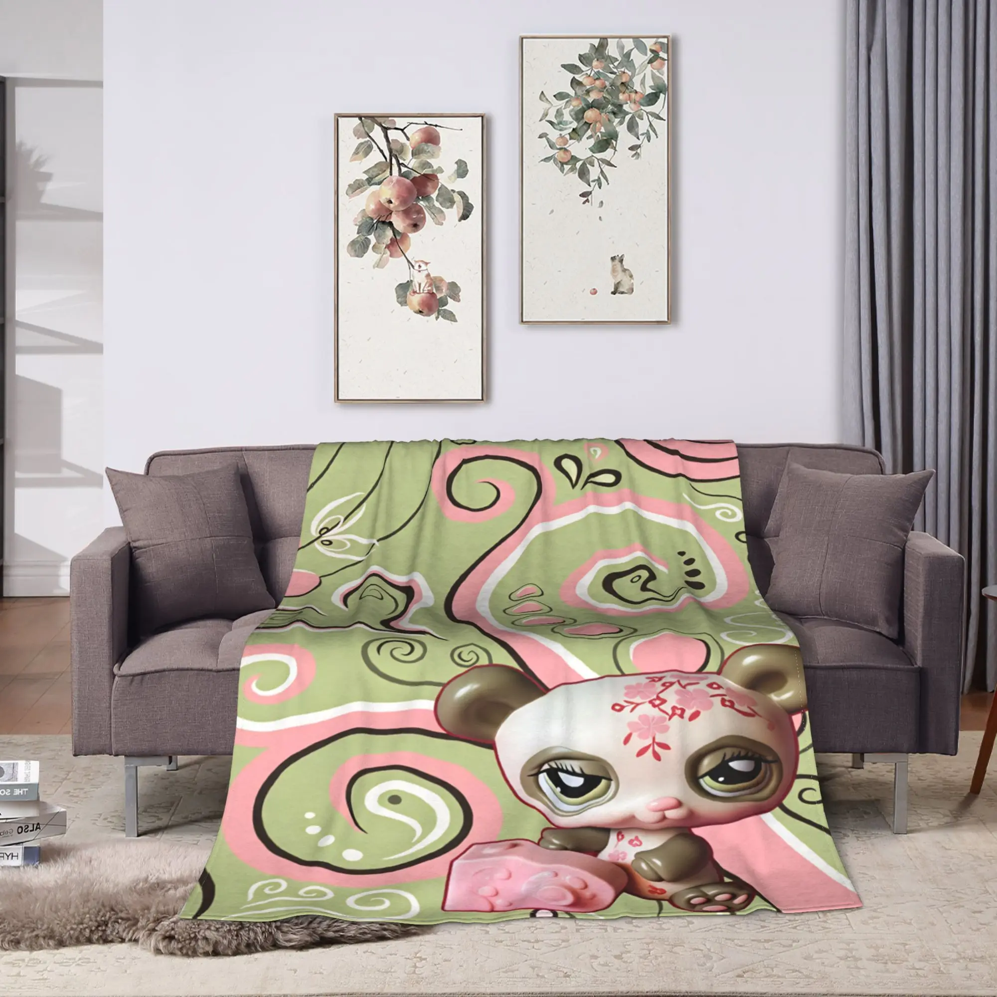 Littlest Pet Cute Plush Blankets Girls Boys  Flannel Throw Blanket For Living Room Super Soft Quality Bedspread Birthday Present