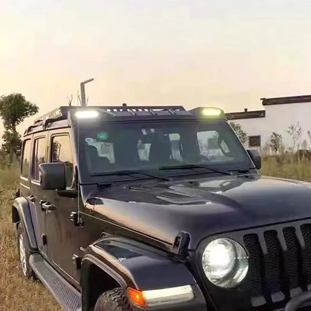 

LUMA 4x4 Автоаксессуары: Верхний световой бар/фонарь на крышу с LED DRL и спойлером для Jeep Wrangler JL 2018+ и Gladiator JT