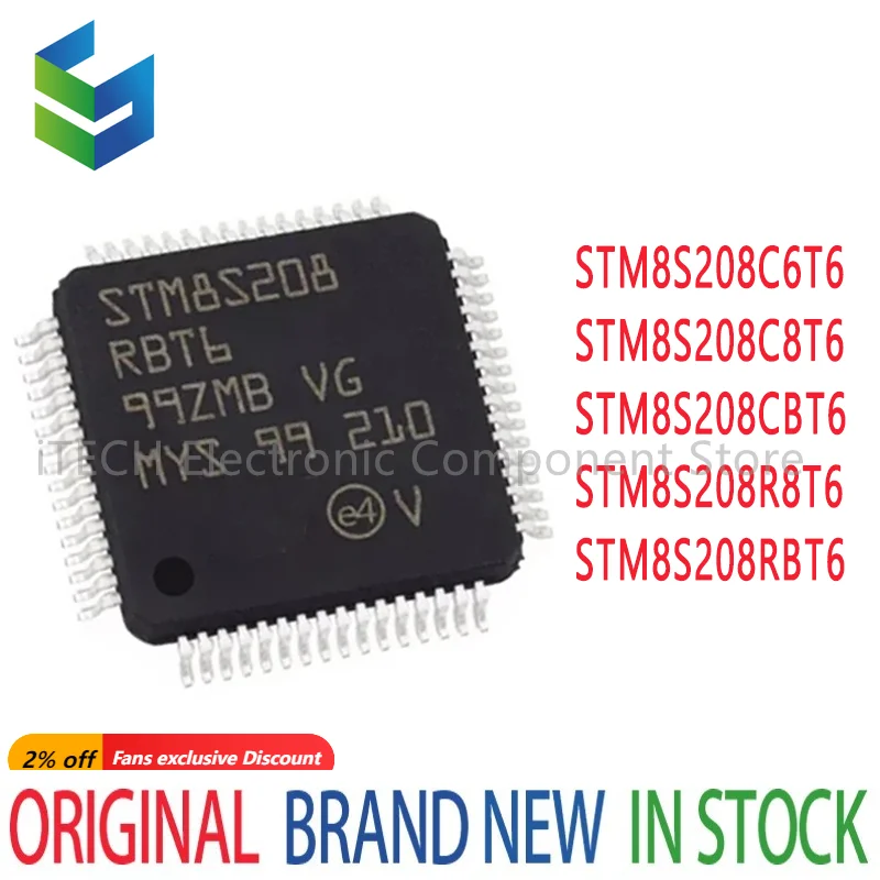 1PCS STM8S208C6T6 STM8S208C8T6 STM8S208CBT6 STM8S208R8T6 STM8S208RBT6 STM8S208 STM8S STM8 STM IC MCU Chip