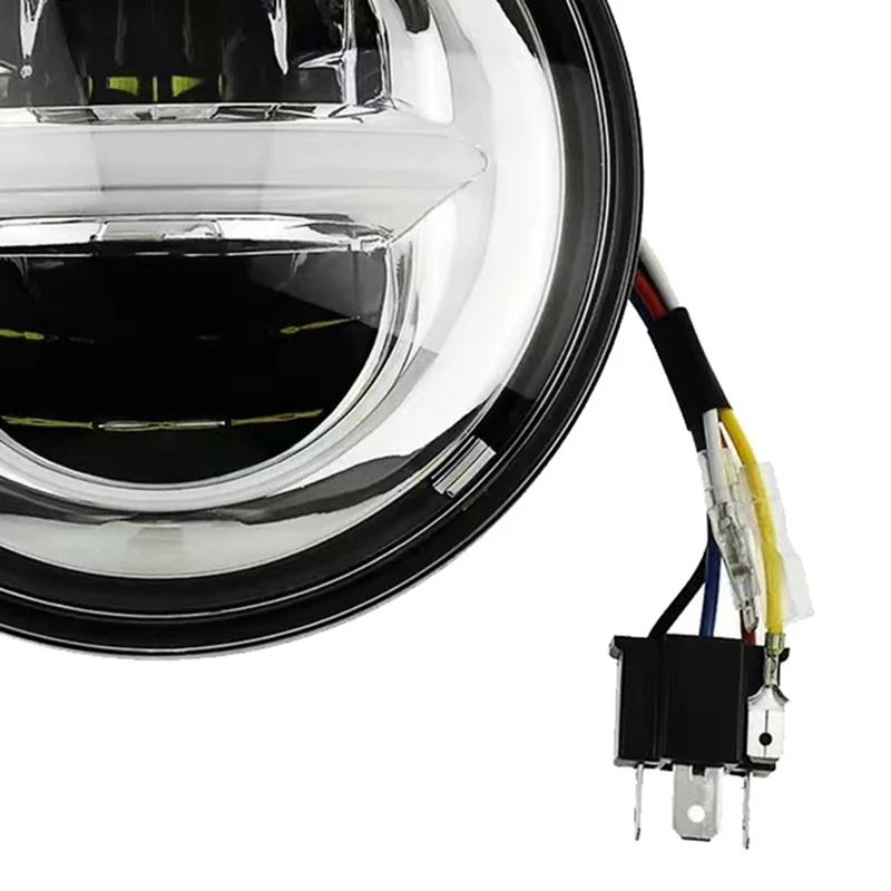 Retro Motorcycle 5.75 Inch LED Headlight Headlamp For  Headlight Daytime Turn Signal Modification Light-T45C