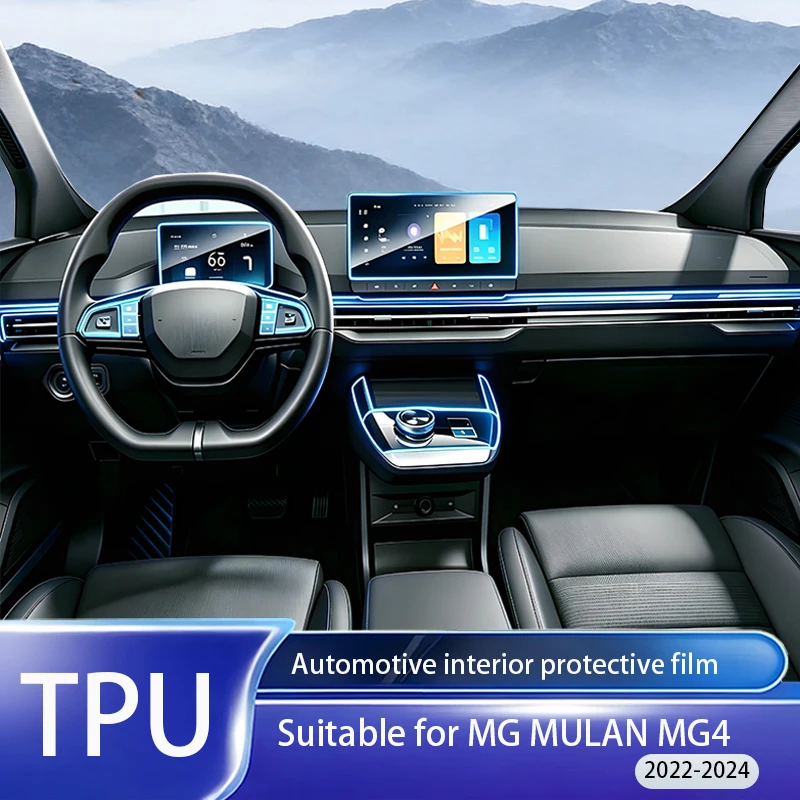 

Fit for MG Mulan MG4 2022-2023 TPU PPF Film Center Console Media Dash Nav Panel Anti Scratch Interior Protect Full Accessory Set