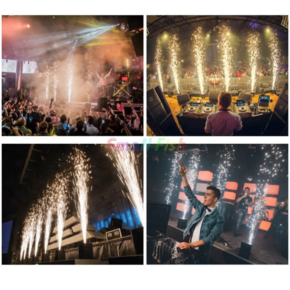 2 peças 750w faísca fria efeito de palco equipamento de fogos de artifício controle remoto dmx para decoração de festa de casamento dj discoteca máquina sparkular