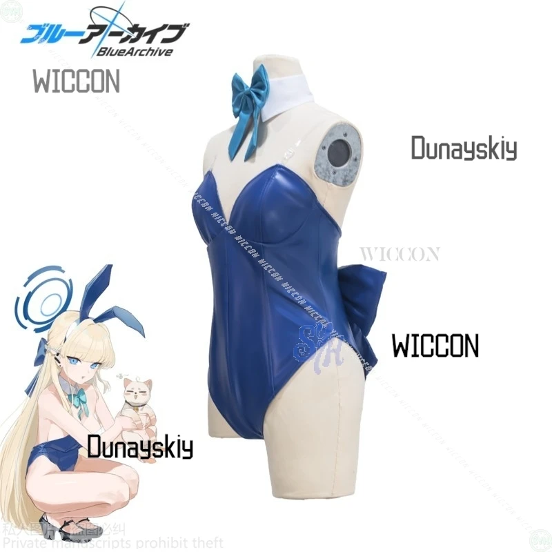 لعبة الأزرق الأرشيف تأثيري اسوما توكي أنيمي زي مثير الأرنب الفتيات جيراي كي البدلة Kawaii الأزرق بذلة القوس كوسبفريه حفلة الهالوين