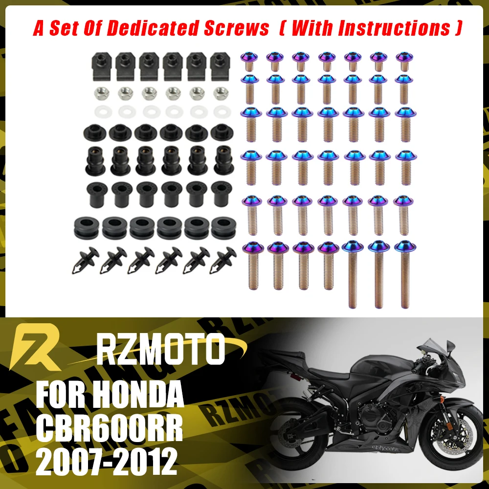 

Motorcycle Stainless Complete Bodywork Fairing Bolt Kit Screws Clip For HONDA CBR600RR 2007-2012 2008 2009 2010 2011