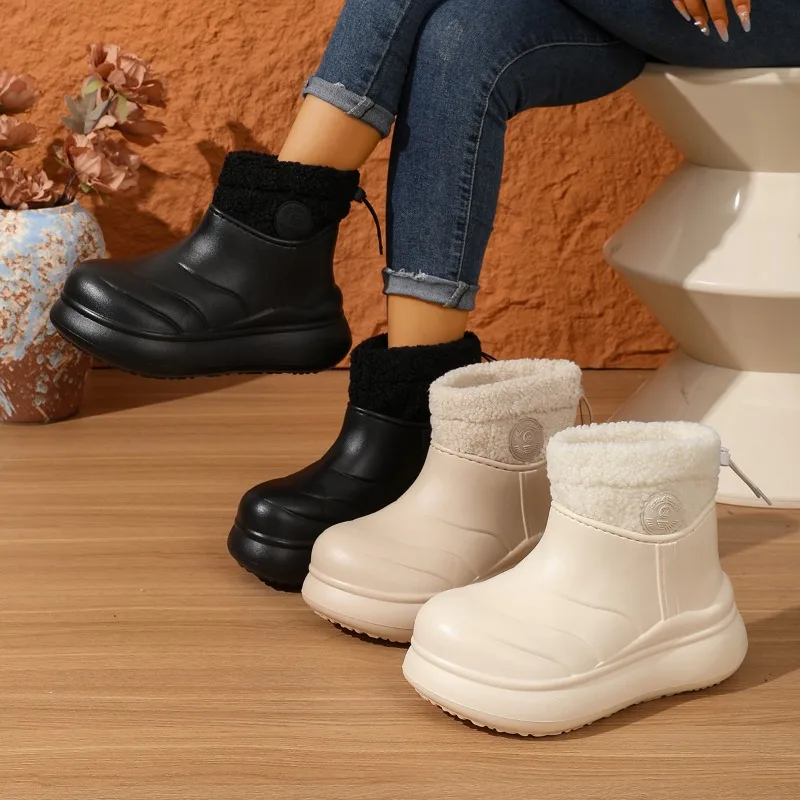 

Модные легкие и удобные женские удобные хлопковые ботинки из утолщенного флиса, водонепроницаемые нескользящие зимние ботинки